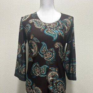 Alyn Paige brown paisley dress size small